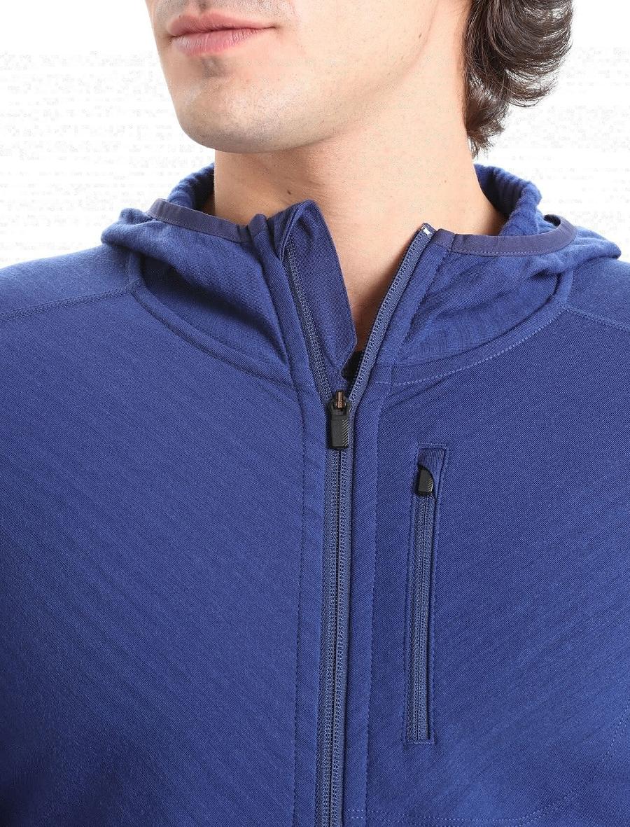 Royal Navy Icebreaker RealFleece™ Merino Descender Long Sleeve Zip Hood Men's Hoodie | AU 1254PJJQ